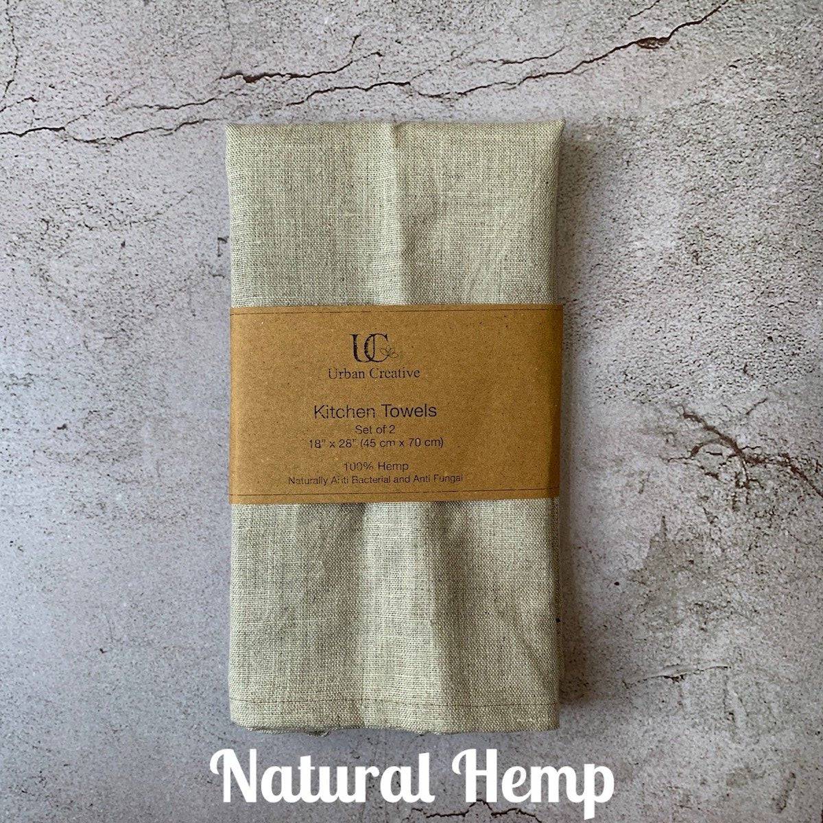 Kitchen Towels 100% Hemp Single 18"x27" or 45x68 cm | Verified Sustainable by Brown Living™