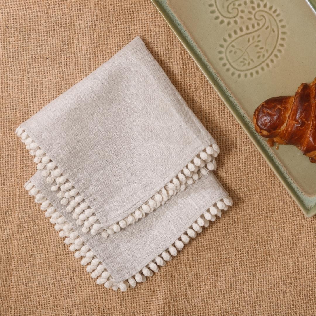 Natural Hemp Colour Napkins - Set of 4/6 | Verified Sustainable by Brown Living™