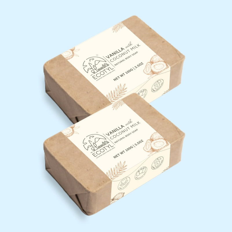 Buy 100% Natural Coconut Milk Soap with Vanilla- Set of 2 | Shop Verified Sustainable Body Soap on Brown Living™