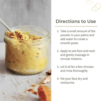 100% Natural Ubtan Face Wash Powder | Gentle Cleanser | 80g – Face Wash on Brown Living™. SKU: ECOTYL00011. Img 5.