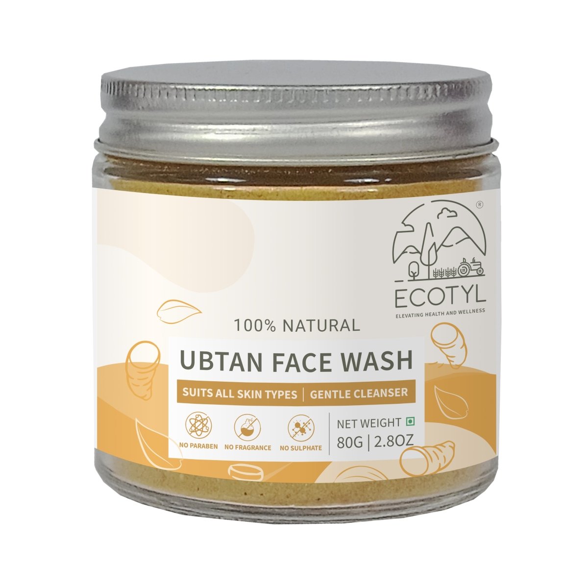 100% Natural Ubtan Face Wash Powder | Gentle Cleanser | 80g | Verified Sustainable by Brown Living™