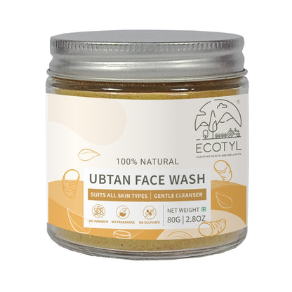 100% Natural Ubtan Face Wash Powder | Gentle Cleanser | 80g | Verified Sustainable by Brown Living™