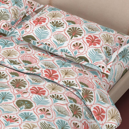 100% Pure Cotton Folk Floral Bedsheet Set | Verified Sustainable by Brown Living™