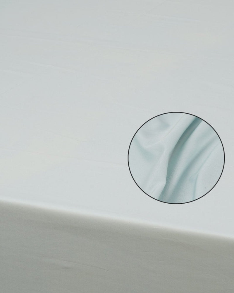 Buy 100% Pure Cotton Plain Satin Blue Mist Bedsheet Set | Shop Verified Sustainable Bed Linens on Brown Living™