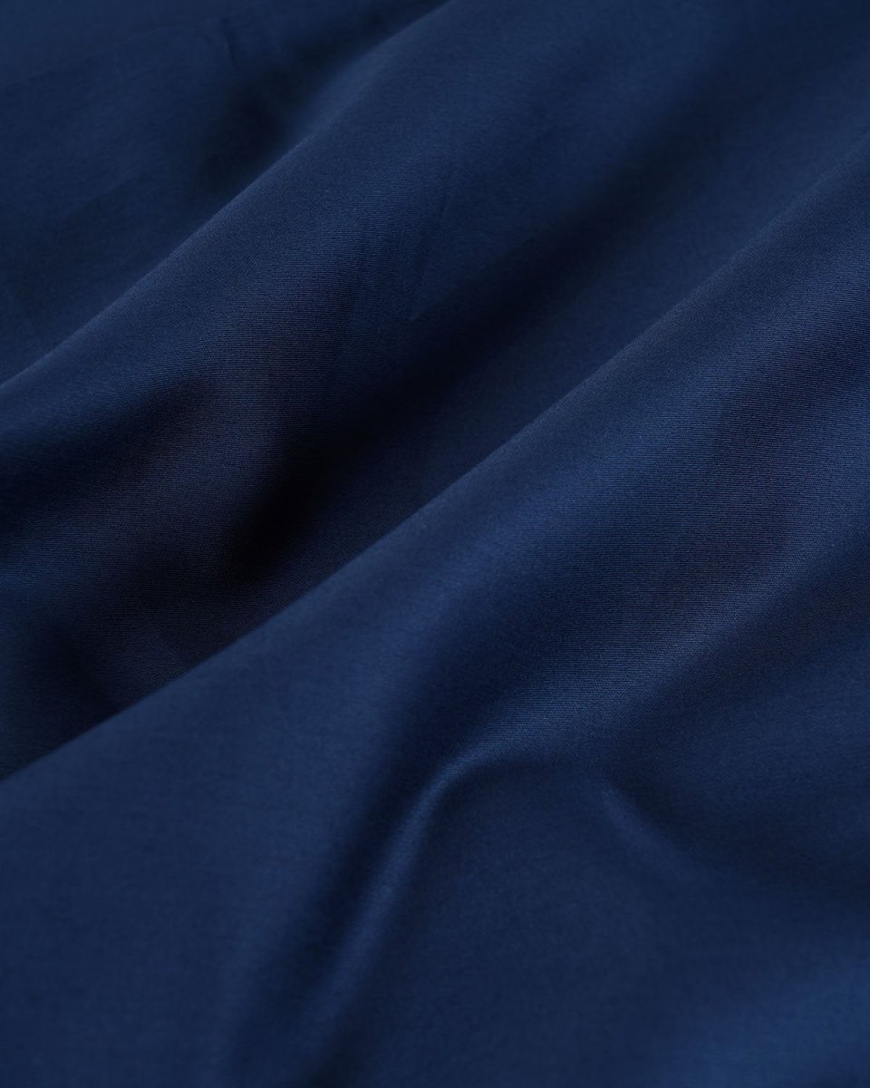 100% Pure Cotton Plain Satin Mid Night Blue Bedsheet Set | Verified Sustainable by Brown Living™