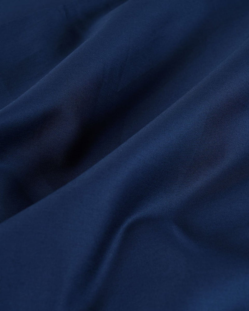 Buy 100% Pure Cotton Plain Satin Mid Night Blue Bedsheet Set | Shop Verified Sustainable Products on Brown Living