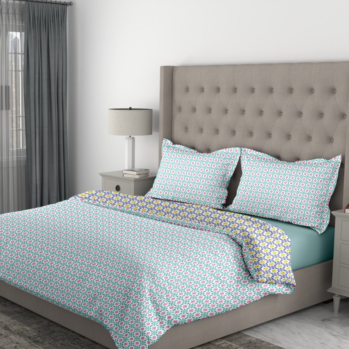 100% Pure Cotton Vintage Ornament Reversible Quilt | Verified Sustainable by Brown Living™