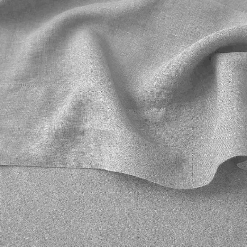 Buy 100% Pure Linen Cool Grey Luxury Bedsheet Set | Shop Verified Sustainable Bed Linens on Brown Living™