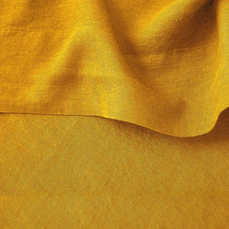 Buy 100% Pure Linen Golden Ochre Luxury Bedsheet Set | Shop Verified Sustainable Products on Brown Living