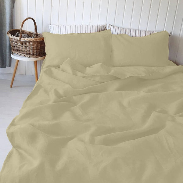Buy 100% Pure Linen New Natural Luxury Bedsheet Set | Shop Verified Sustainable Bed Linens on Brown Living™