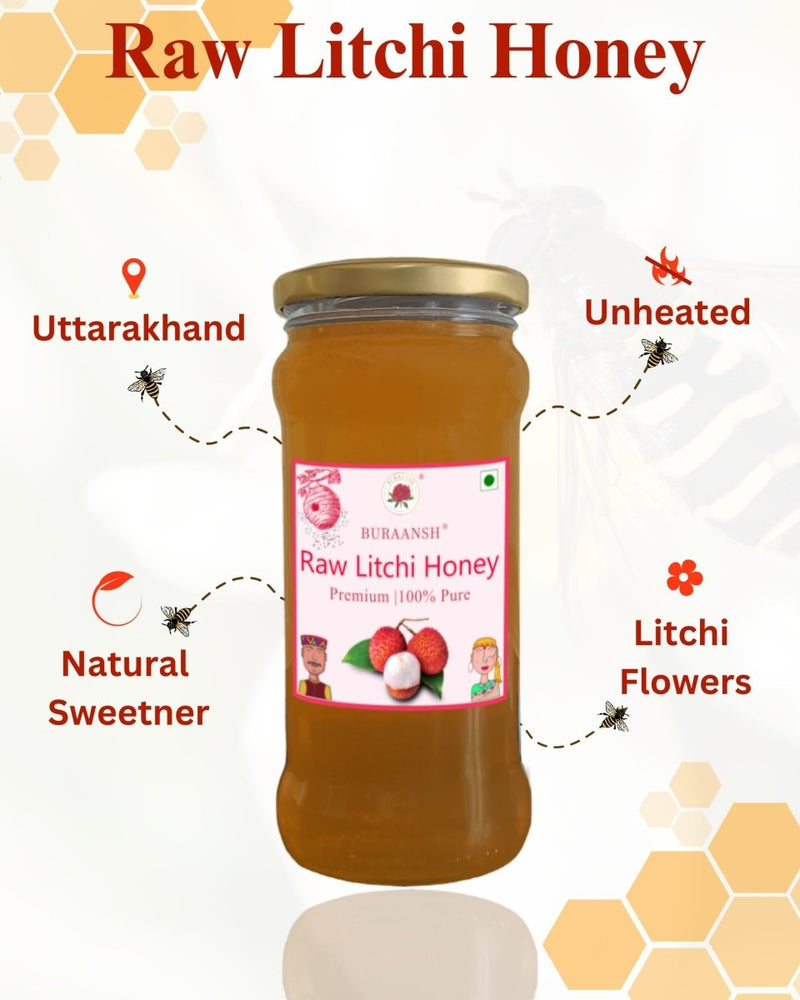 Buy 100% Raw Litchi Honey- 270 g | Shop Verified Sustainable Products on Brown Living