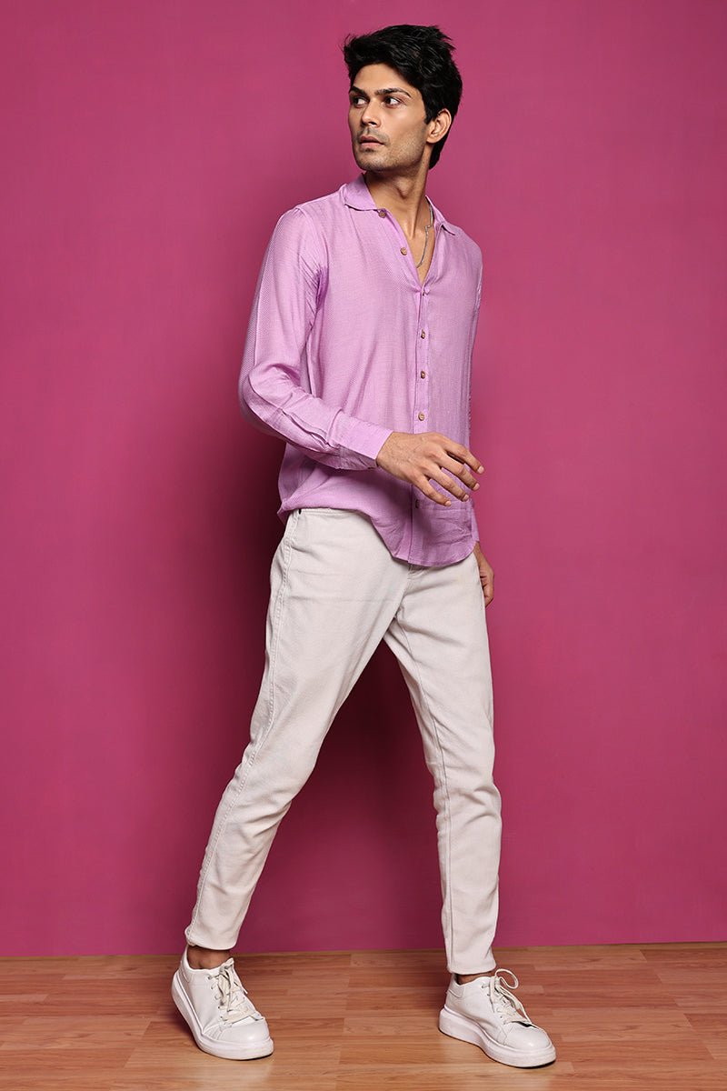 Buy 100% Sugarcane Fabric Lavender Shirt | Shop Verified Sustainable Products on Brown Living
