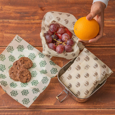 2 Large Rectangle 12" x 14" Madhu Wrap Reusable Beeswax Food Wrap – Food Wraps on Brown Living™. SKU: UC - 53 - MWS2L. Img 7.