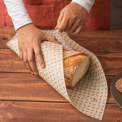 2 Large Rectangle 12" x 14" Madhu Wrap Reusable Beeswax Food Wrap – Food Wraps on Brown Living™. SKU: UC - 53 - MWS2L. Img 6.