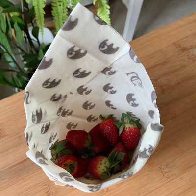 2 Large Square 14" x 14" Madhu Wrap Reusable Beeswax Wrap – Food Wraps on Brown Living™. SKU: UC - 119MWS2LS14. Img 8.