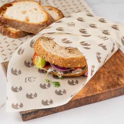 2 Medium - 10.5" x 12" Madhu Wrap Reusable Beeswax Food Wraps – Food Wraps on Brown Living™. SKU: UC - 55 - MWS2. Img 2.