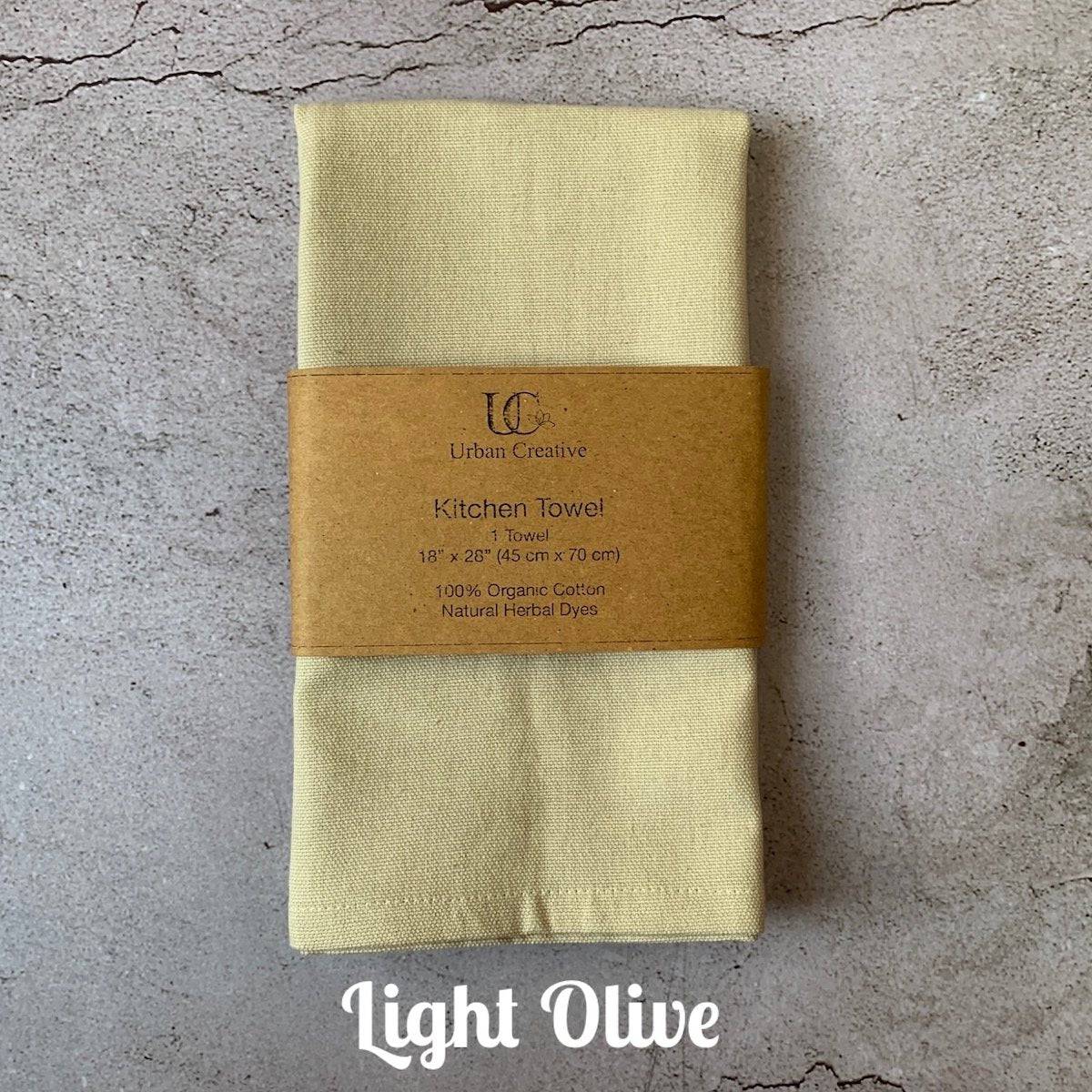 2 Organic Cotton Kitchen Towels with Plant Based Dyes - 18" x 27" | Verified Sustainable by Brown Living™