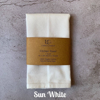 2 Organic Cotton Kitchen Towels with Plant Based Dyes - 18" x 27" | Verified Sustainable by Brown Living™