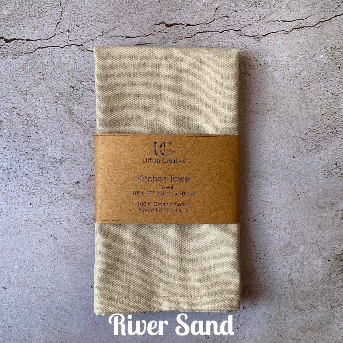 2 Organic Cotton Kitchen Towels with Plant Based Dyes - 18" x 27" | Verified Sustainable by Brown Living™