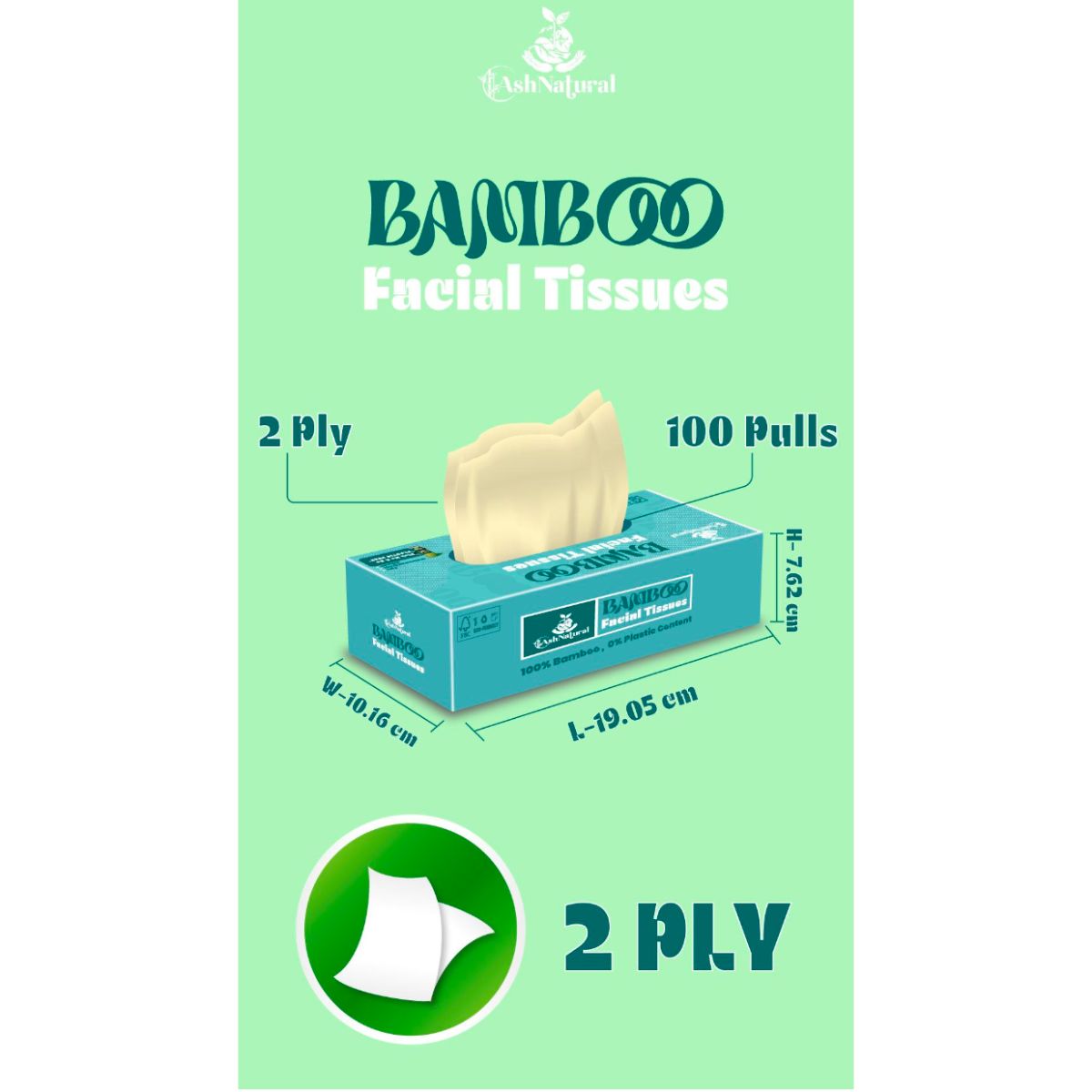 2 Ply Bamboo Facial Tissue - 100 Pulls | Verified Sustainable by Brown Living™