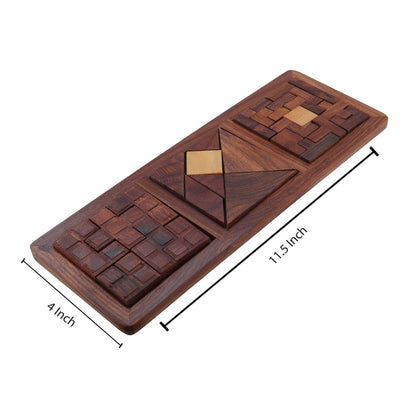 3 in 1 Wooden Blocks Jigsaw Puzzles Brain Teasers – Learning & Educational Toys on Brown Living™. SKU: 1025442. Img 5.