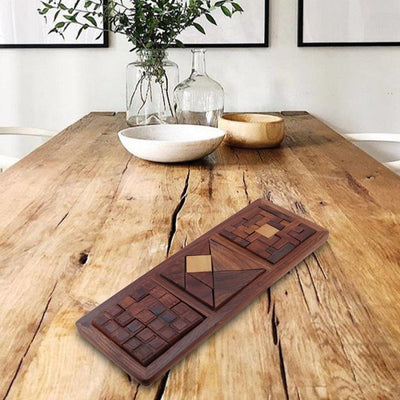 3 in 1 Wooden Blocks Jigsaw Puzzles Brain Teasers – Learning & Educational Toys on Brown Living™. SKU: 1025442. Img 4.