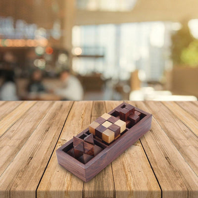 Wooden 3D Puzzles Game 3 - in - 1 Brain Teaser Game – Learning & Educational Toys on Brown Living™. SKU: 1002441. Img 6.