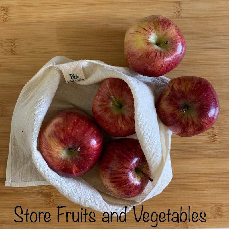Buy 3 Organic Cotton Bento Bags for Veggies, Roti, Sprouting & Paneer | Shop Verified Sustainable Fridge Vegetable Bags on Brown Living™