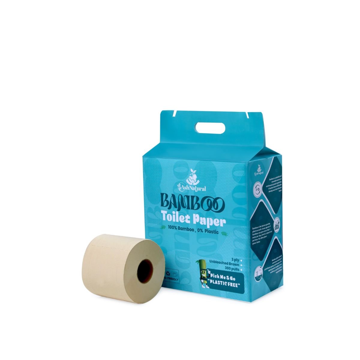 3 Ply Bamboo Toilet Bamboo Tissue Roll - 300 Pulls | Verified Sustainable by Brown Living™