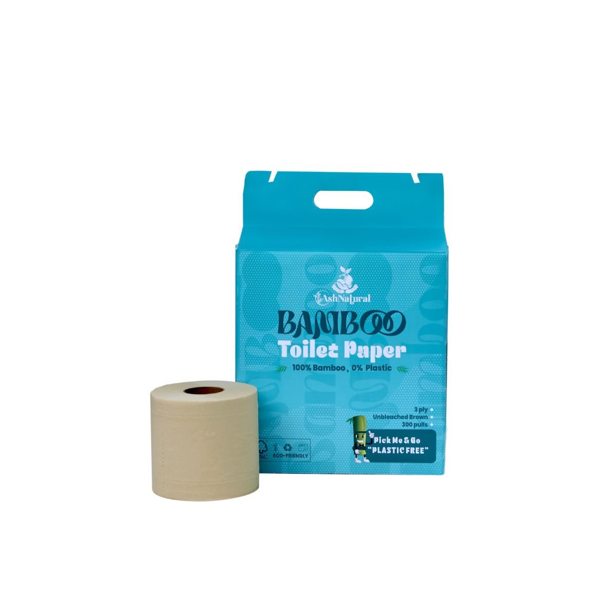 3 Ply Bamboo Toilet Bamboo Tissue Roll - 300 Pulls | Verified Sustainable by Brown Living™