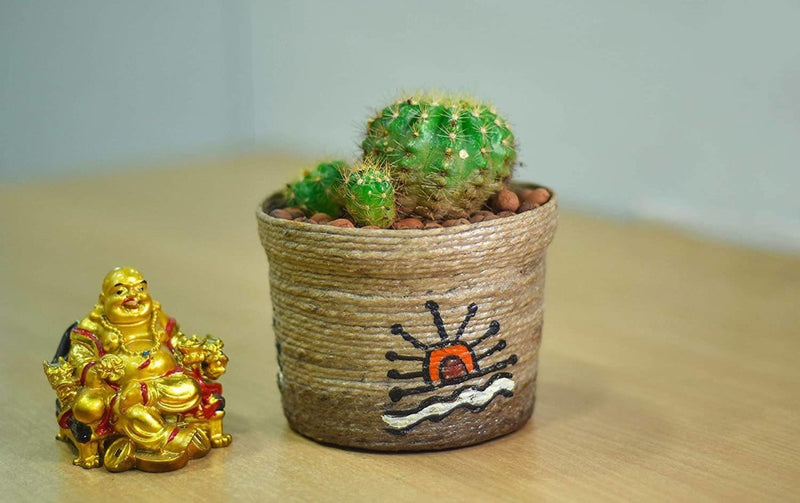 Buy 4" Hand-Painted Jute Succulent Planter | Shop Verified Sustainable Products on Brown Living