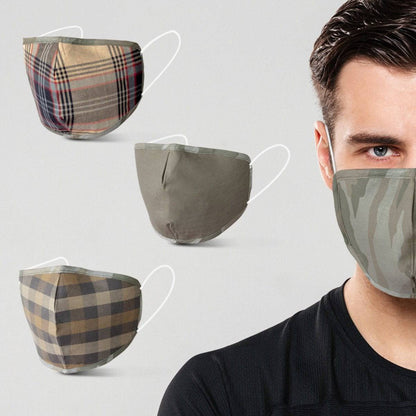 6 Layer Reversible Cotton Army Design Mask - Pack Of 3 | Verified Sustainable by Brown Living™