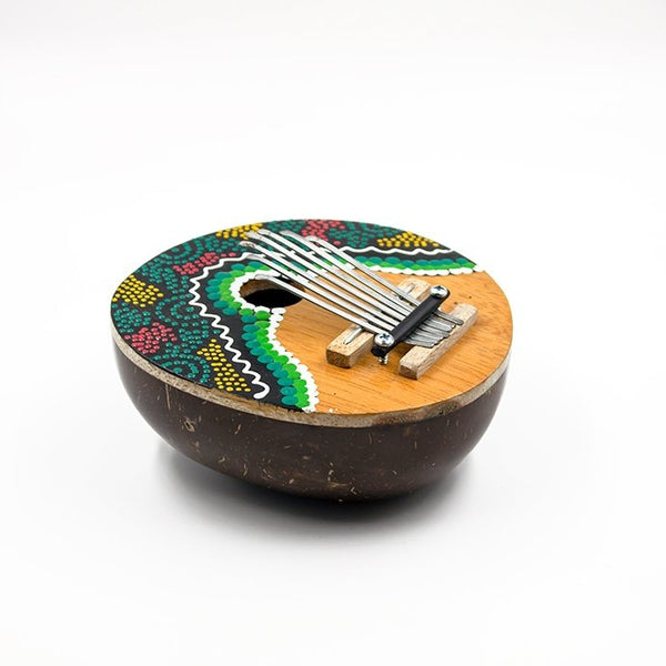 Buy 7-Key Kalimba Artistically Handcrafted Thumb Piano made from Coconut Shell | Shop Verified Sustainable Products on Brown Living