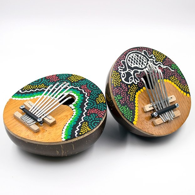 Buy 7-Key Kalimba Artistically Handcrafted Thumb Piano made from Coconut Shell | Shop Verified Sustainable Products on Brown Living