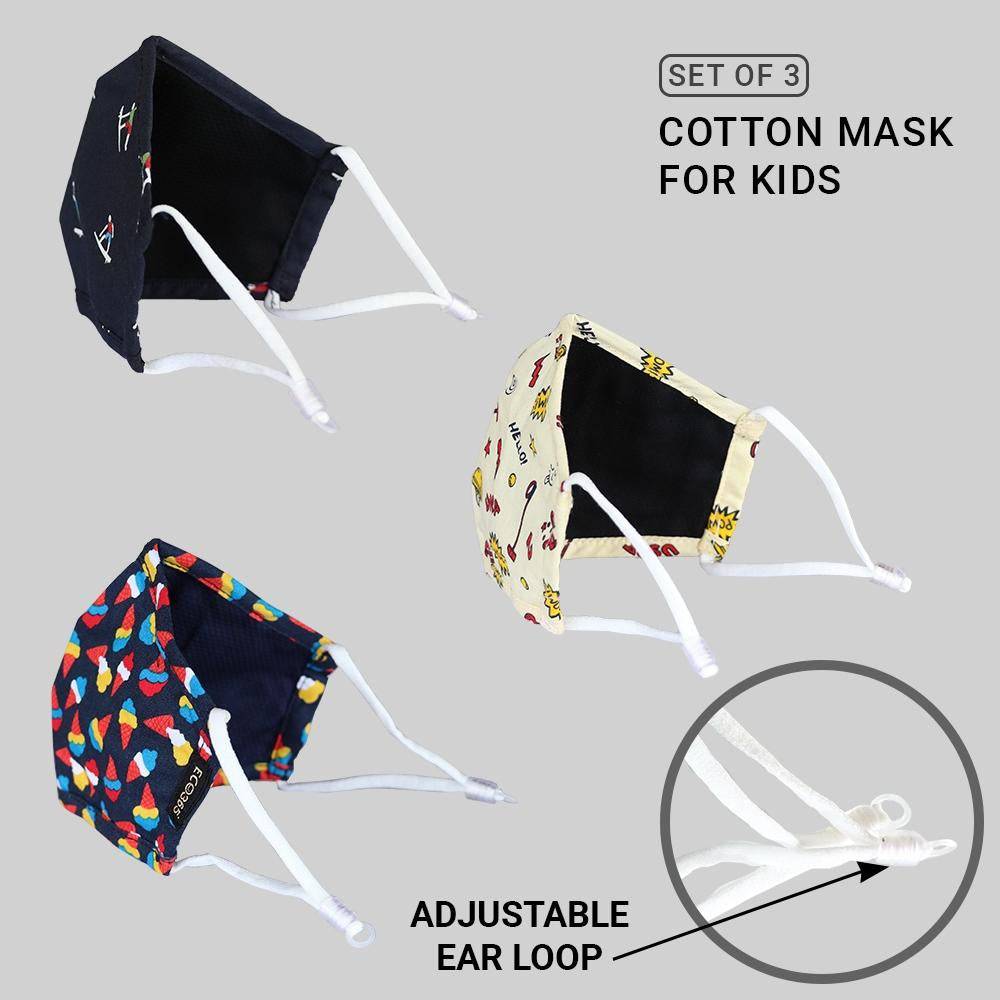 7 Layer Cotton Mask For Kids - Pack Of 3 (Code: 502) | Verified Sustainable by Brown Living™