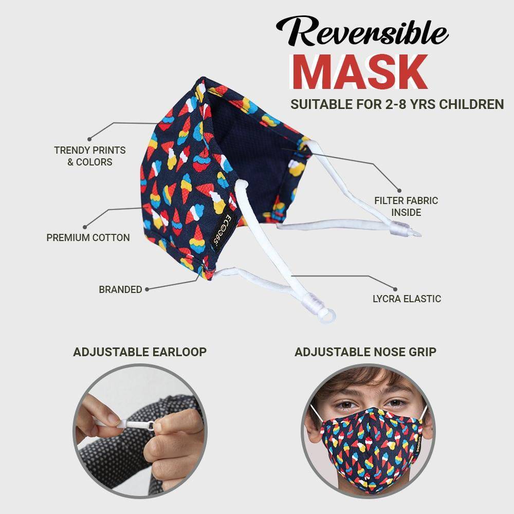 7 Layer Cotton Mask For Kids - Pack Of 3 (Code: 502) | Verified Sustainable by Brown Living™