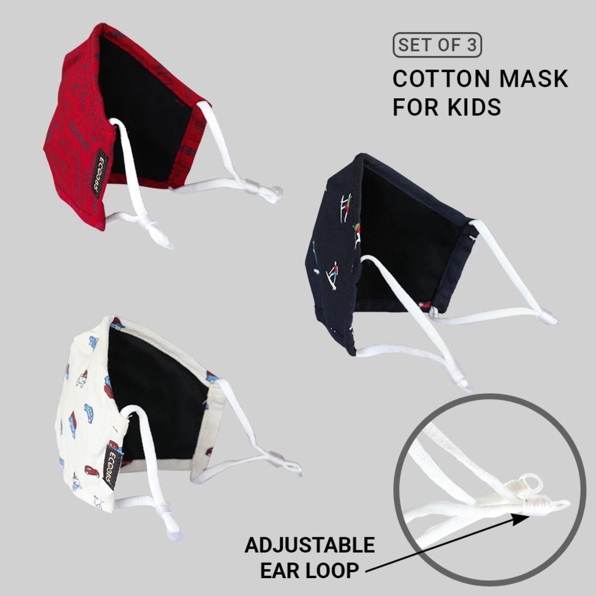 7 Layer Cotton Mask For Kids - Pack Of 3 (Code: 503) | Verified Sustainable by Brown Living™