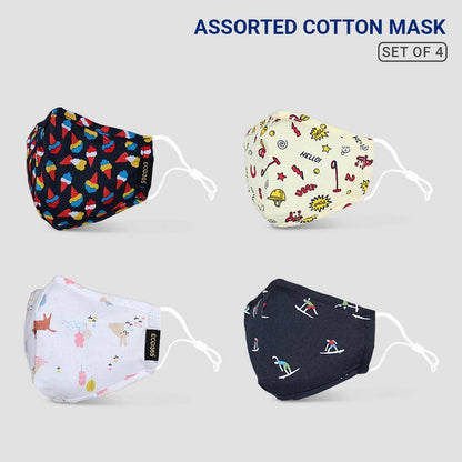 7 Layer Reusable Cotton Mask For Kids - Pack Of 4 | Verified Sustainable by Brown Living™