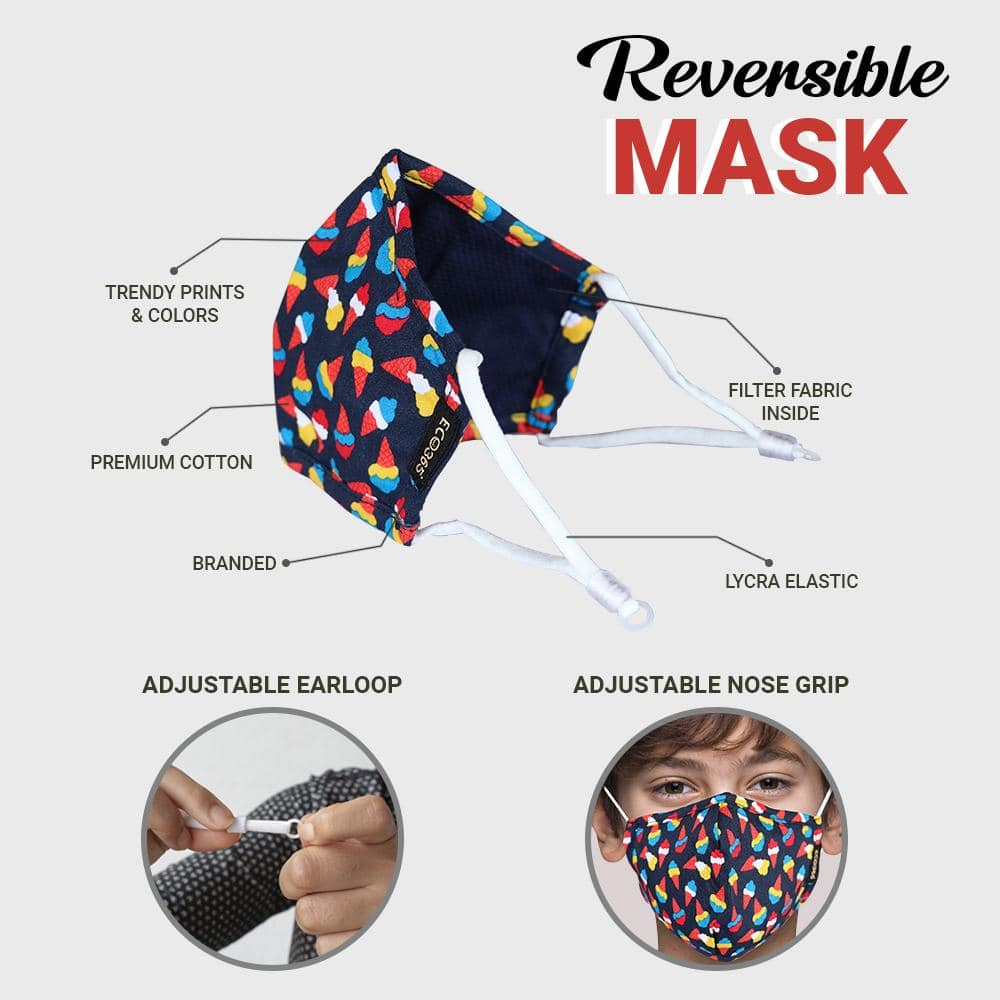 7 Layer Reusable Cotton Mask For Kids - Pack Of 4 | Verified Sustainable by Brown Living™