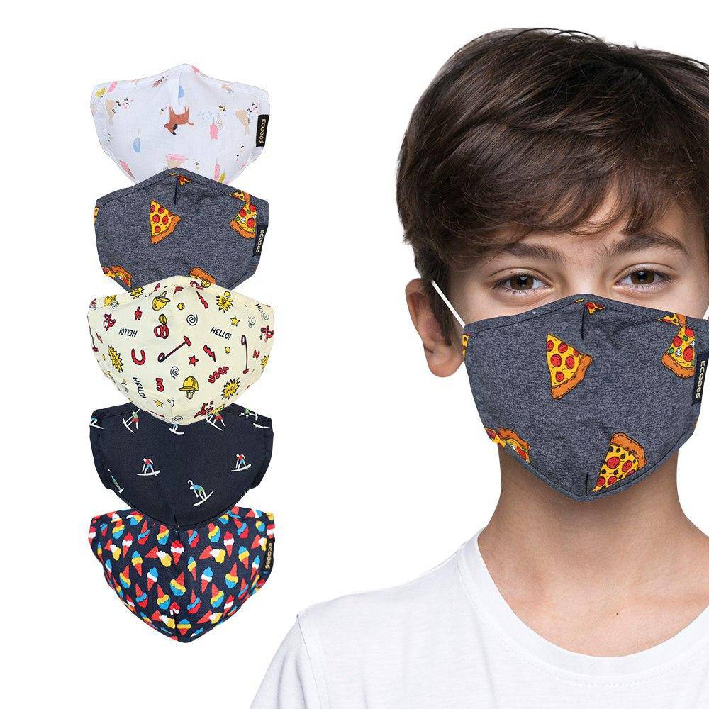 7 Layer Reusable Cotton Mask For Kids - Pack Of 5 | Verified Sustainable by Brown Living™