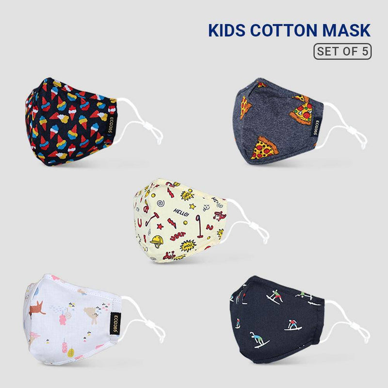 Buy 7 Layer Reusable Cotton Mask For Kids - Pack Of 5 | Shop Verified Sustainable Products on Brown Living