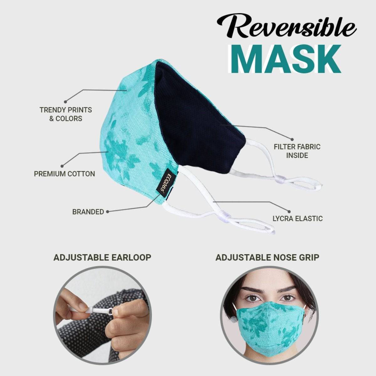 7 Layer Reversible Cotton Mask (Pack Of 6) | Verified Sustainable by Brown Living™