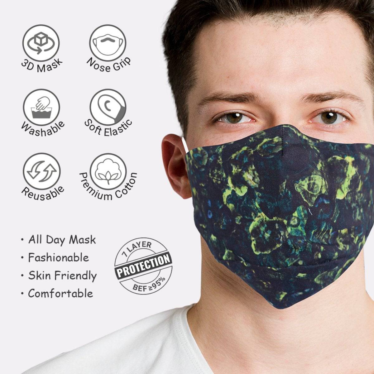 7 Layer Reversible Cotton Mask (Pack Of 6) | Verified Sustainable by Brown Living™