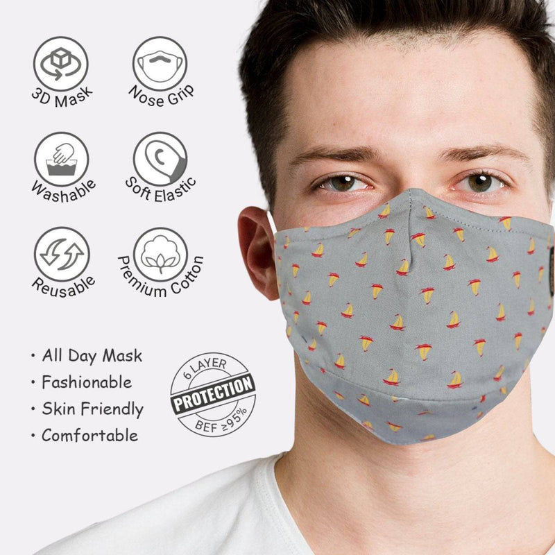 Buy 7 Layer Reversible Cotton Mask - Pack Of 9 | Shop Verified Sustainable Products on Brown Living