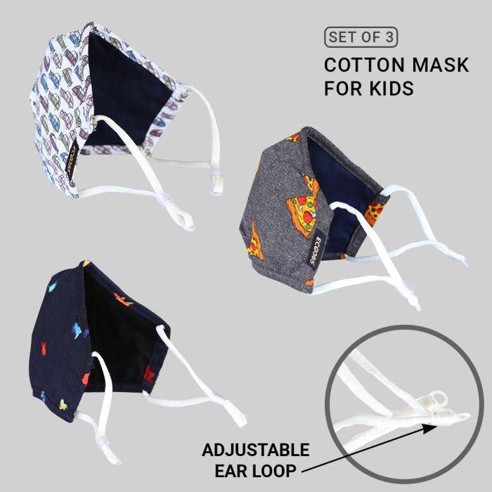 7 Layer Unisex Cotton Mask For Kids - Pack Of 3 | Verified Sustainable by Brown Living™