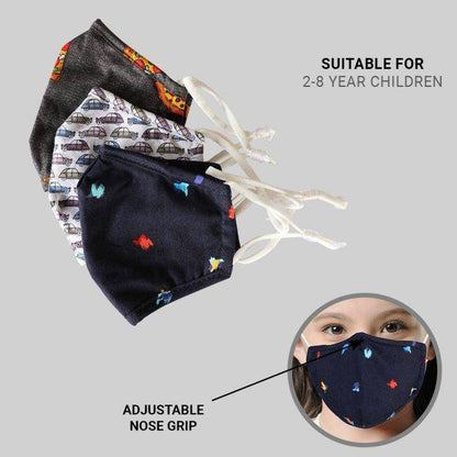 7 Layer Unisex Cotton Mask For Kids - Pack Of 3 | Verified Sustainable by Brown Living™