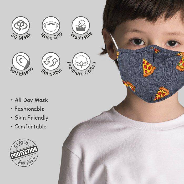 7 Layer Unisex Cotton Mask For Kids - Pack Of 3 | Verified Sustainable by Brown Living™