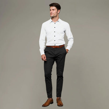 70 Lea Hemp Shirt in Solid White | Verified Sustainable by Brown Living™