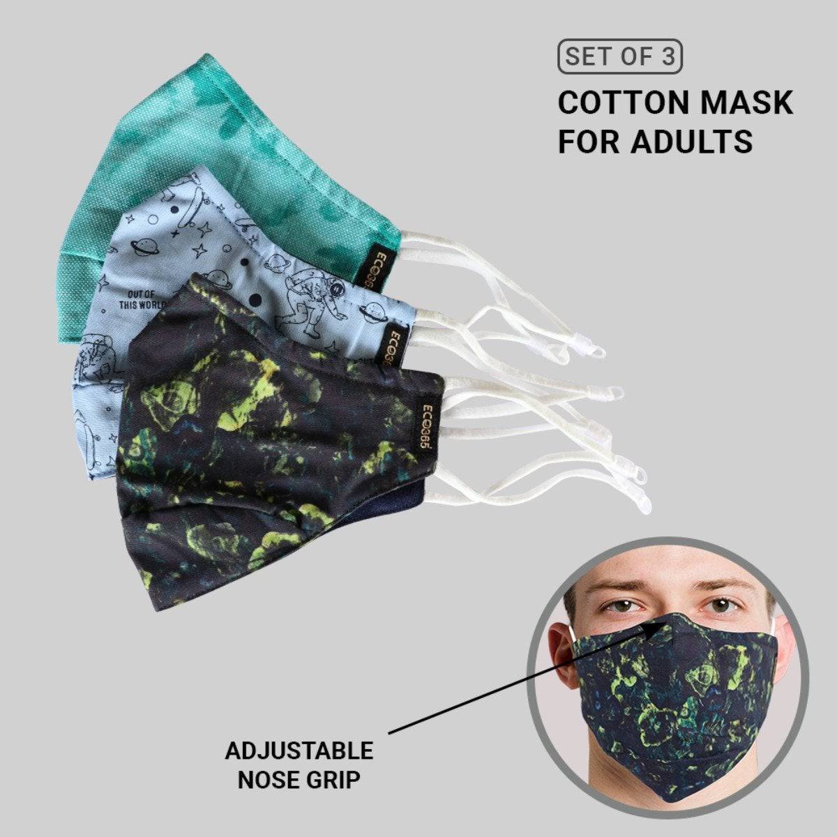 7Layer Reversible Cotton Mask - Pack Of 3 | Verified Sustainable by Brown Living™