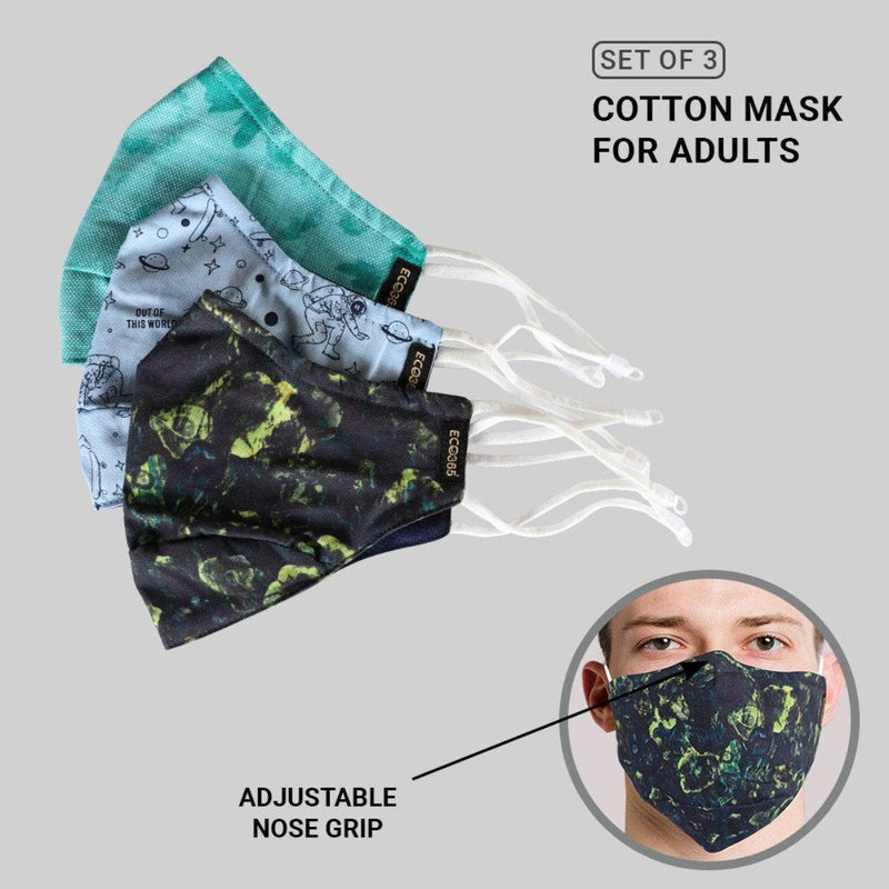 Buy 7Layer Reversible Cotton Mask - Pack Of 3 | Shop Verified Sustainable Products on Brown Living